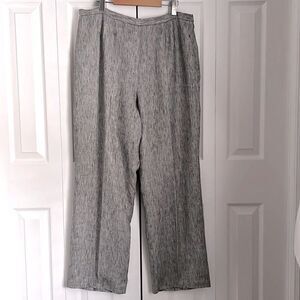 ‎KASPER GREY/BLACK 100% LINEN FULLY LINED PANTS SIZE 18